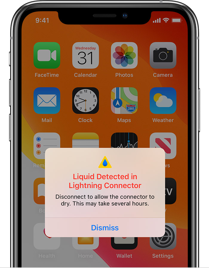鼓楼苹果手机维修分享iPhone 12 在充电时出现 “闪电接口检测到液体”的提示怎么办 